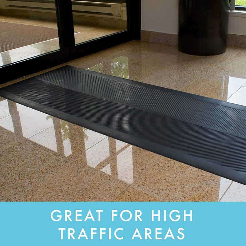 CLIMATEX Indoor/Outdoor Rubber Runner Mat, Door Mat For Floor Protection, 27" X 6', Black (9A-110-27C-6) - Image 5
